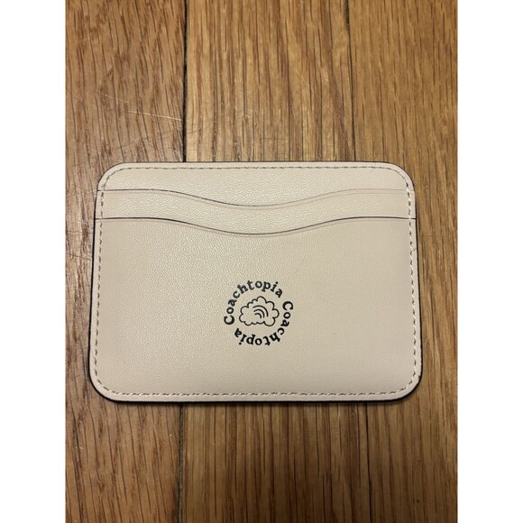 Coach Black Cherry Ergo bag coachtopia leather Card Holder Purse White CL754 - Picture 3 of 14